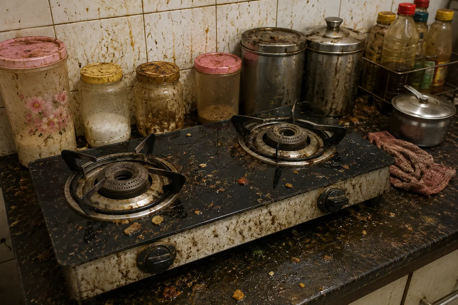 Untidy home before cleaning